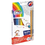 Trojuholníkové ceruzkové pastelky, 12 farieb +2 zadarmo