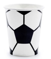 Poháre na futbal, narodeniny, šport, papierové poháre, jednorazové 6 ks