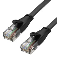 Unitek čierny plochý UTP Ethernet Cat.6 sieťový kábel 10m 1Gbps