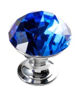 LESKLÁ AVA CRYSTAL BLUE Gombík na nábytok