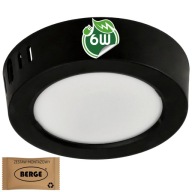 LED stropné svietidlo prisadené na povrch 6W 660lm neutrálna farba čierna okrúhle