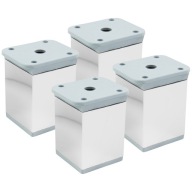 Noha Noha hranatá nábytková 40x40 H-50 Chrómová úprava +20mm - 4 ks