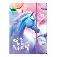 Kartónová zložka A4 s gumičkou BORN TO BE A UNICORN UNICORN DERFORM