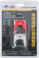 Sada LED bicyklových svetiel, predných a zadných, silikónových bicyklov DUNLOP