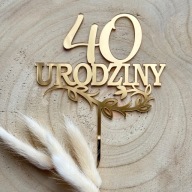 Narodeninový narodeninový topper so zlatým plexi zrkadlom akéhokoľvek veku