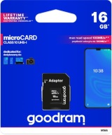 GOODRAM micro SDHC KARTA 16GB + SD ADAPTÉR 100MB/s