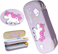 Peračník Unicorn, dve priehradky, školské fixky, pastelky
