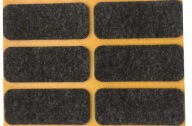 PLSTENÉ PODLOŽKY na stoličky, nábytok, stoly, ČIERNA, samolepiace, 25 mm x 60 mm