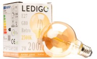 LED žiarovka E27 G80 2W DEKORATÍVNA GUĽOVÁ vlákno