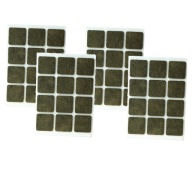 Plsťové podložky 25x25 mm 48 ks, plsť na nábytok hnedá