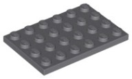 LEGO 3032 TANIER 4x6 tmavosivá NOVINKA (4g)