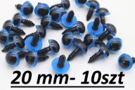 Oči pre maskoty, 20 mm, Modré, 10 ks (5 párov), bežné