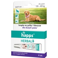 Bylinné kvapky Happs pre veľké psy proti blchám a kliešťom