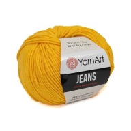 50g priadza, 55% bavlna 45% akryl, YarnArt Jeans žltá 35