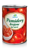 Nakrájané paradajky bez ŠUPY v plechovke na Špagety Polievky Omáčky Jedlá 400 g