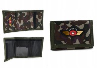 DETSKÁ PEŇAŽENKA S MATERIÁLOM NA VELCRO CAMO VRECKO NA MINCE A BANKOVKY
