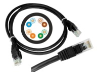 Patchcord UTP kat.5E kábel 0,25 m čierny