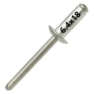 Slepé nity OCEL/OCEL OCEL/OCEL 6,4x18mm - 10 KS