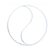 Biela kovová obruč na lapač snov Yin Yang, 30 cm