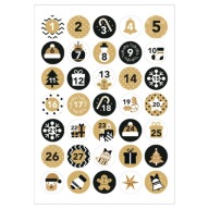 Vianočné nálepky, adventný kalendár, list A4