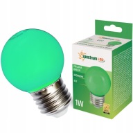 LED dekoračná guľová žiarovka E27 230V 1W zelená