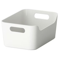 Škatuľka IKEA VARIERA, biela/svetlosivá nádoba, lesklá 24x17cm
