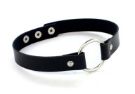 ČIERNY EKO KOŽENÝ CHOKER BDSM GOTHIC PUNK