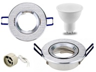 Sada hliníkový objímka lampy INOX + 1,5W LED žiarovka