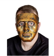 ROBOTOVÁ MASKA ZLATÁ STARÁ ZLATÁ