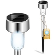 LED SOLAR INOX ZÁHRADNÁ LAMPA, VRÁŽANÁ, STĹP, OSTRE