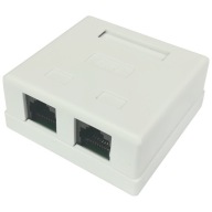 ZÁSUVKA SIEŤOVÁ ZÁSUVKA POVRCHOVÁ MONTÁŽ 2xRJ45 CAT 6