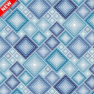 Protišmyková kúpeľňová podložka BLUE CUBES. 65 x 10 cm