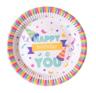 HAPPY BIRTHDAY Papierové taniere 23cm