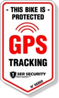 Samolepka GPS SLEDOVANIE MONITOROVANÉHO VOZIDLA 8x4,5 cm