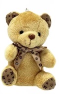 Prívesok MEDVEĎ MASKOT S MAŠĽOU, KRÚŽOK NA KĽÚČENKU, 10 cm