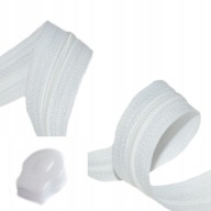 3mm páska na špirálový zips, 10mb, biela + 15 zipsov