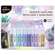 Akrylové kovové popisovače 10 farieb KIDEA