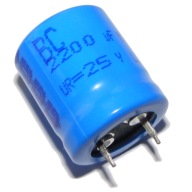 Elektrolytový kondenzátor 2200uF 25V zaklapávací BC x2