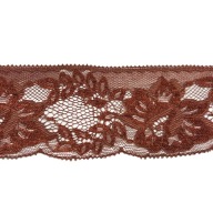ŠTÝLOVÁ OZDOBNÁ ČIPKA 7 CM, ELASTICKÁ, HNEDÁ