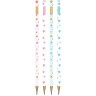 4x STARS SCHOOL TROJUHOLNÍKOVÁ GRAFITOVÁ ceruzka HB