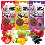 BUNNY sada želé bez cukru MIX CHUTÍ ovocný snack pre deti 6x 15g