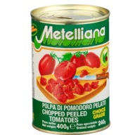 Paradajky Metelliana, nakrájané na kocky, 400 g