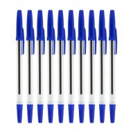 BALLPOINT perá modré 10 kusov 1mm do školských kancelárií sada s uzáverom