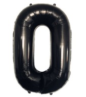 FÓLIOVÝ BALÓN ČÍSLO ČÍSLO 0 ČIERNY GIANT 80CM