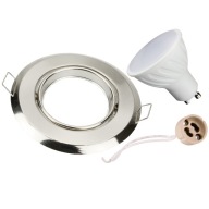 LED SET GU10 10W halogénová SATÉNOVÁ okrúhla LAMPA