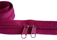 Špirálový zips 5 mm zips na meter DARK FUCHSIA 1 meter + 2 zipsy