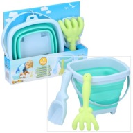 Skladacie silikónové vedierko na plážové pieskovisko EDDY TOYS 3 kusy