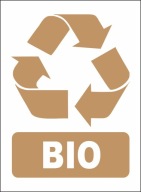 Recyklačná nálepka BIO ODPAD - 15x20 cm