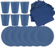 Set Párty taniere Poháre Obrúsky NAVY BLUE Modré narodeniny