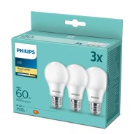 3x E27 Philips LED žiarovka 8W = 60W / 806 lumenov / teplá farba 2700K A60